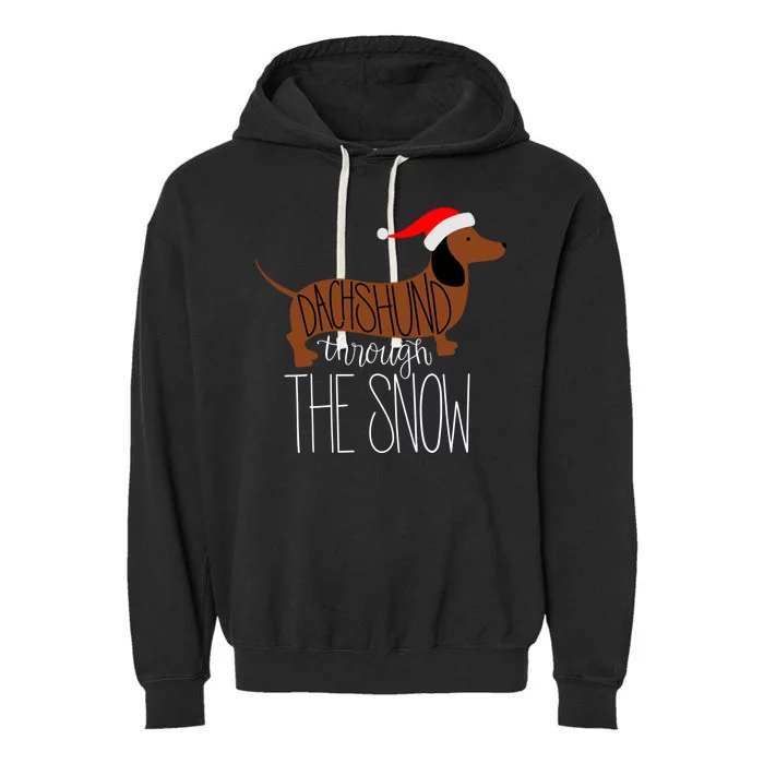 Dachshund Through The Snow Garment-Dyed Fleece Hoodie