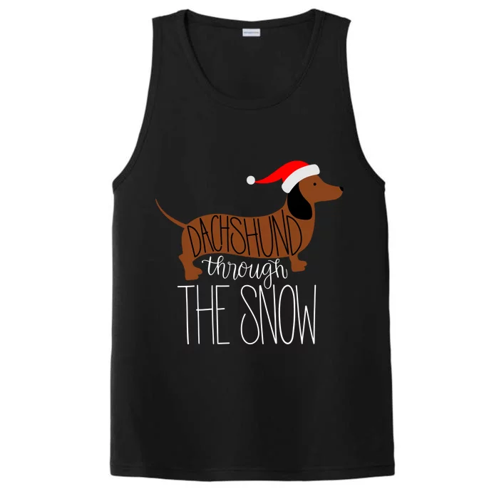 Dachshund Through The Snow Performance Tank