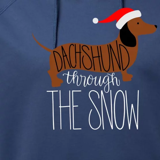 Dachshund Through The Snow Performance Fleece Hoodie