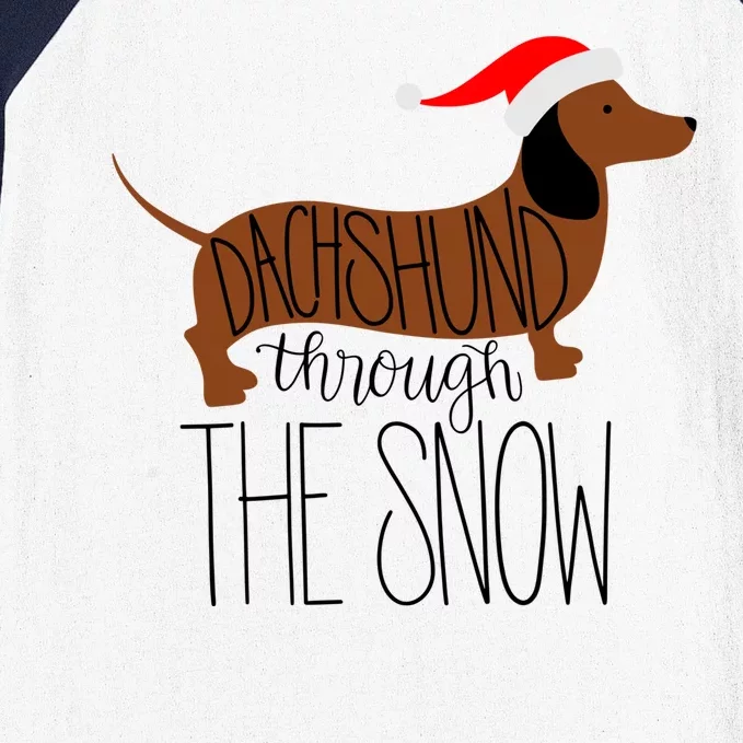 Dachshund Through The Snow Baseball Sleeve Shirt