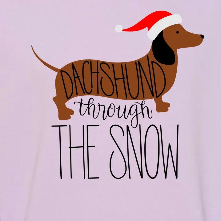 Dachshund Through The Snow Garment-Dyed Sweatshirt