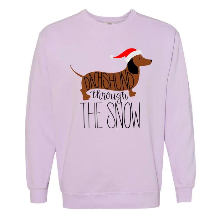 Dachshund Through The Snow Garment-Dyed Sweatshirt