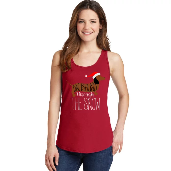 Dachshund Through The Snow Ladies Essential Tank