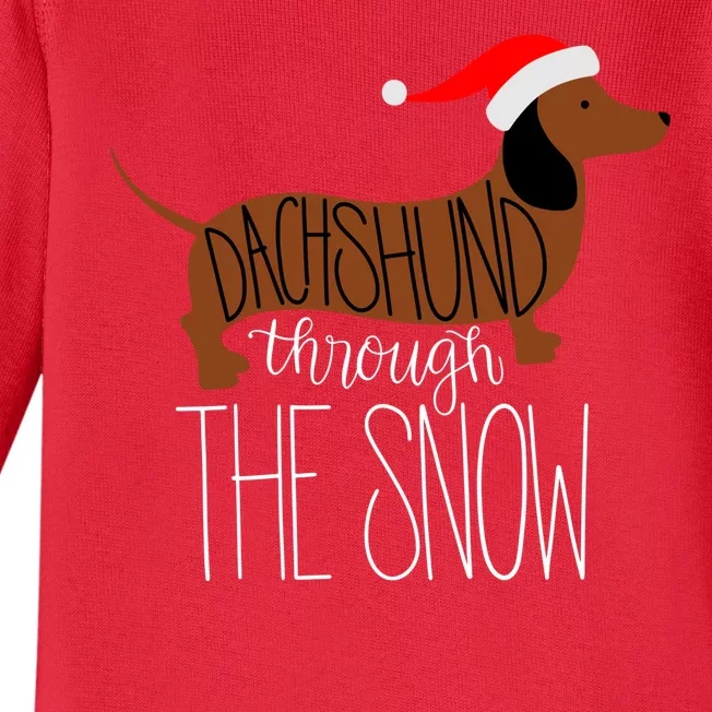 Dachshund Through The Snow Baby Long Sleeve Bodysuit