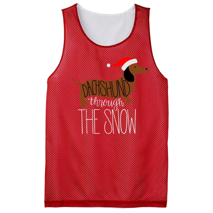 Dachshund Through The Snow Mesh Reversible Basketball Jersey Tank