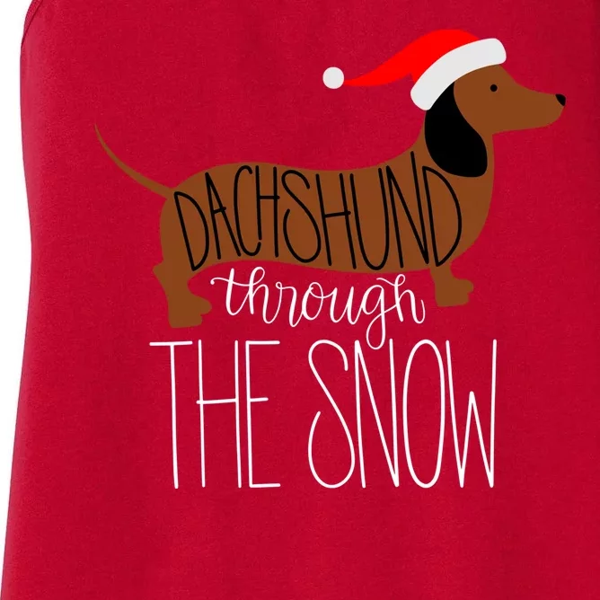 Dachshund Through The Snow Women's Racerback Tank