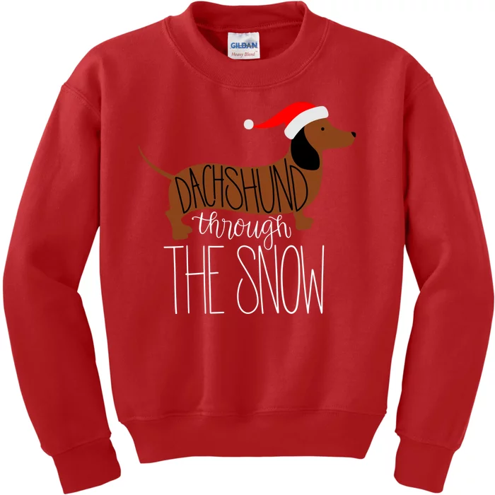 Dachshund Through The Snow Kids Sweatshirt