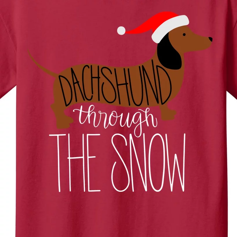 Dachshund Through The Snow Kids T-Shirt