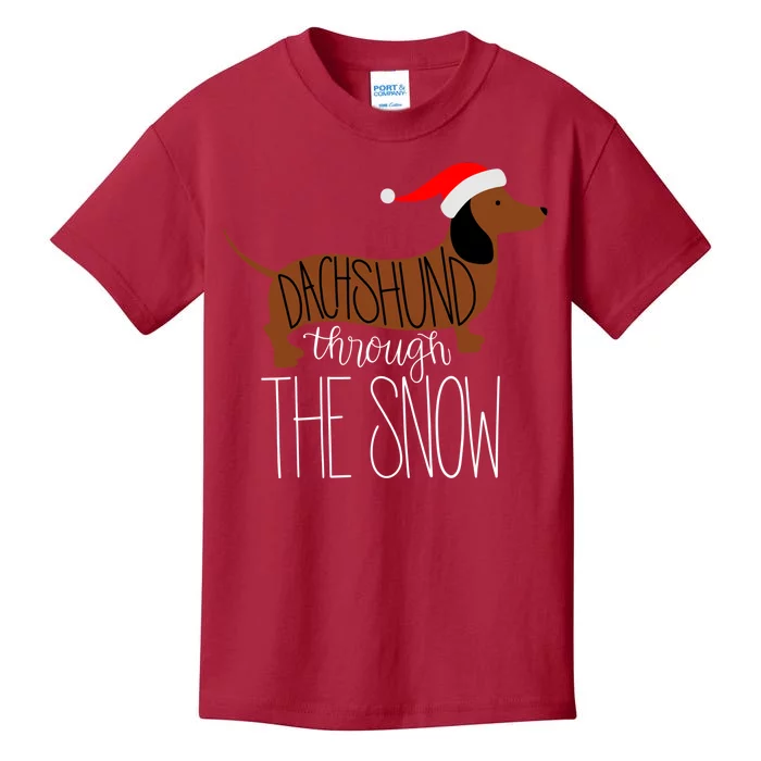 Dachshund Through The Snow Kids T-Shirt