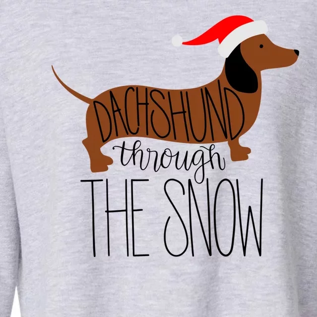 Dachshund Through The Snow Cropped Pullover Crew