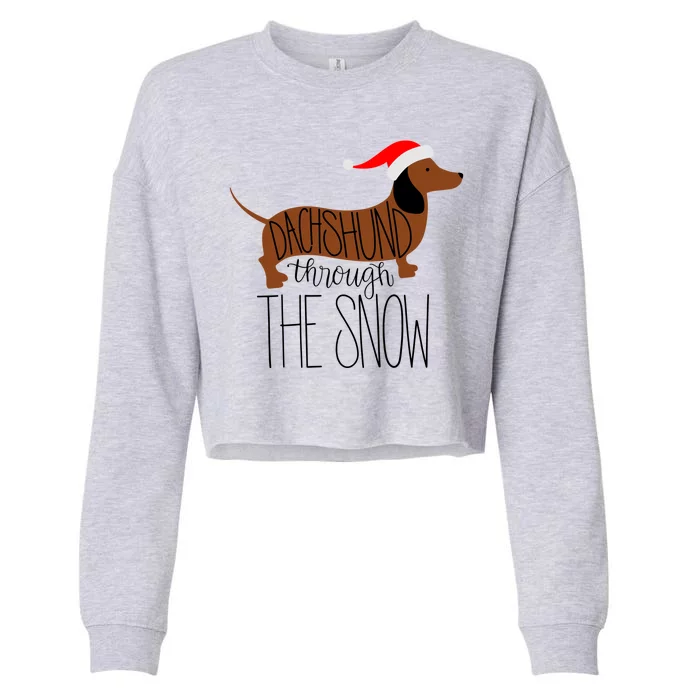 Dachshund Through The Snow Cropped Pullover Crew