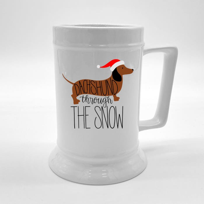 Dachshund Through The Snow Front & Back Beer Stein