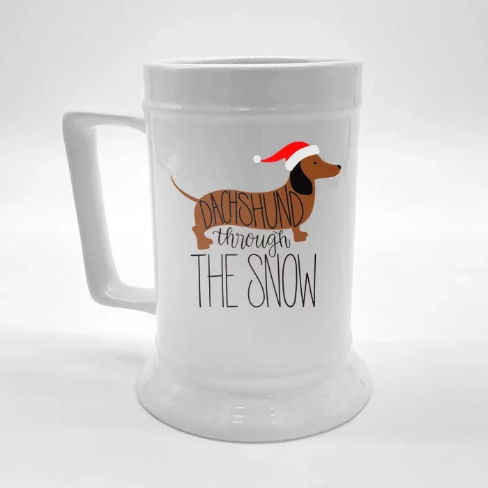 Dachshund Through The Snow Front & Back Beer Stein