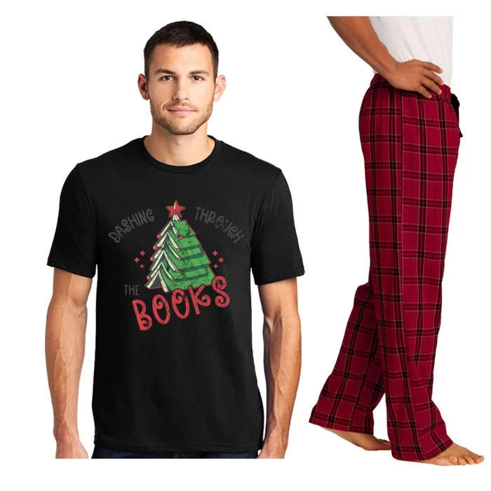 Dashing Through The Books Christmas Tree Books Red Star Funny Gift Pajama Set