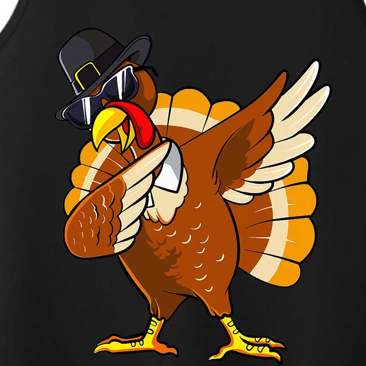 Dabbing Turkey Thanksgiving Day Gifts Pilgrim Performance Tank