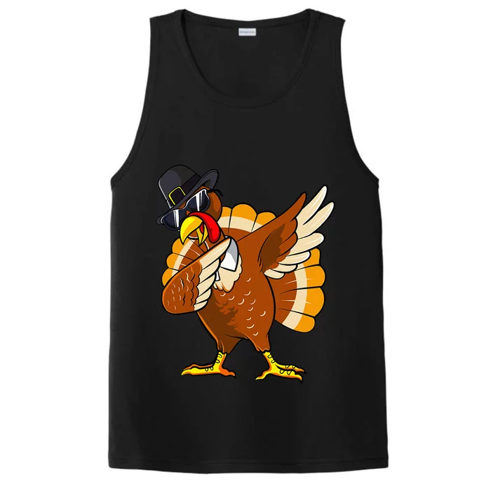 Dabbing Turkey Thanksgiving Day Gifts Pilgrim Performance Tank