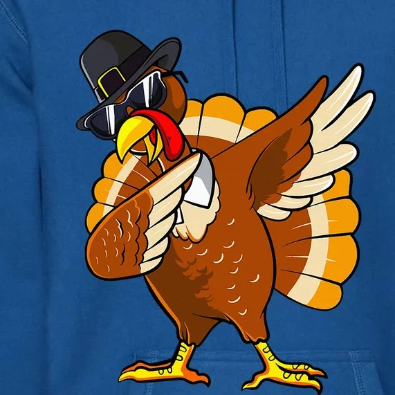 Dabbing Turkey Thanksgiving Day Gifts Pilgrim Premium Hoodie