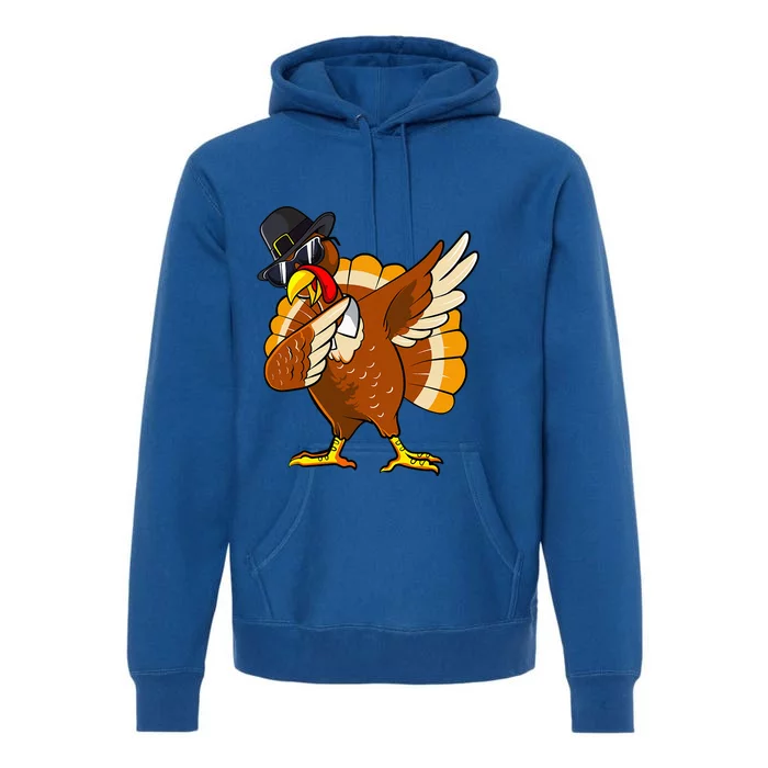 Dabbing Turkey Thanksgiving Day Gifts Pilgrim Premium Hoodie