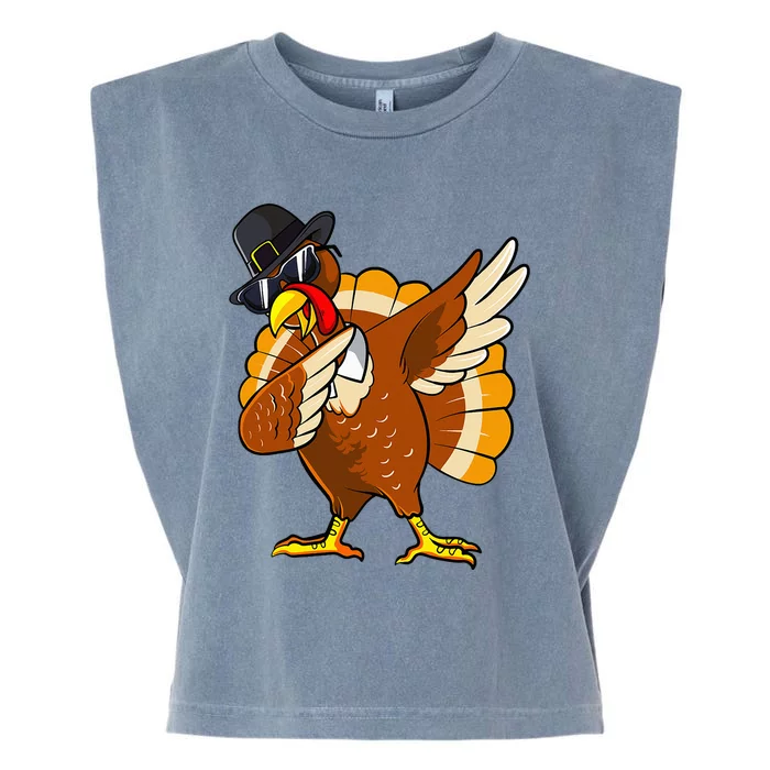 Dabbing Turkey Thanksgiving Day Gifts Pilgrim Garment-Dyed Women's Muscle Tee