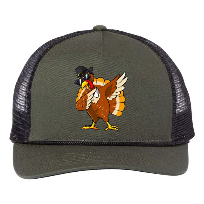 Dabbing Turkey Thanksgiving Day Gifts Pilgrim Retro Rope Trucker Hat Cap