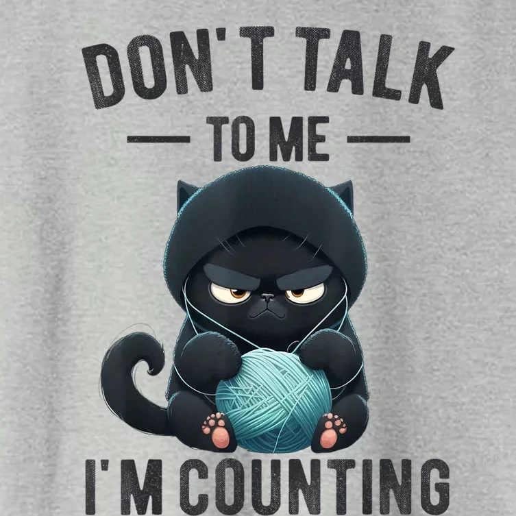 Don't Talk To Me I'm Counting Cat Knits Hand Knitting Funny Women's Crop Top Tee