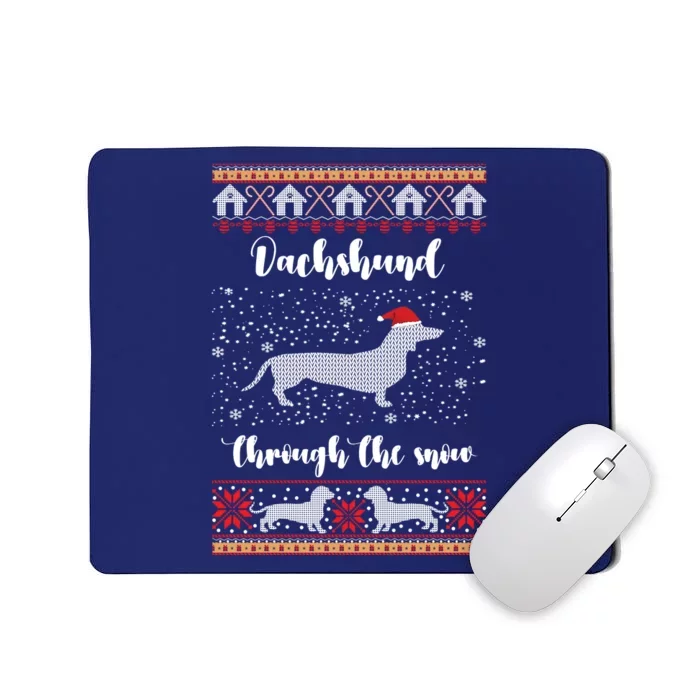 Dachshund Through The Snow Christmas Gift Mousepad