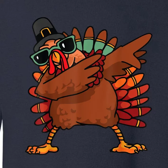 Dabbing Turkey Thanksgiving Day Pilgrim Funny Dab Toddler Sweatshirt