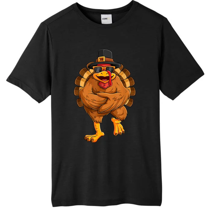 Dancing Turkey Thanksgiving Day Girls Funny Dance ChromaSoft Performance T-Shirt