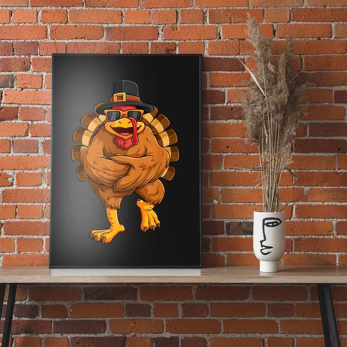 Dancing Turkey Thanksgiving Day Girls Funny Dance Poster