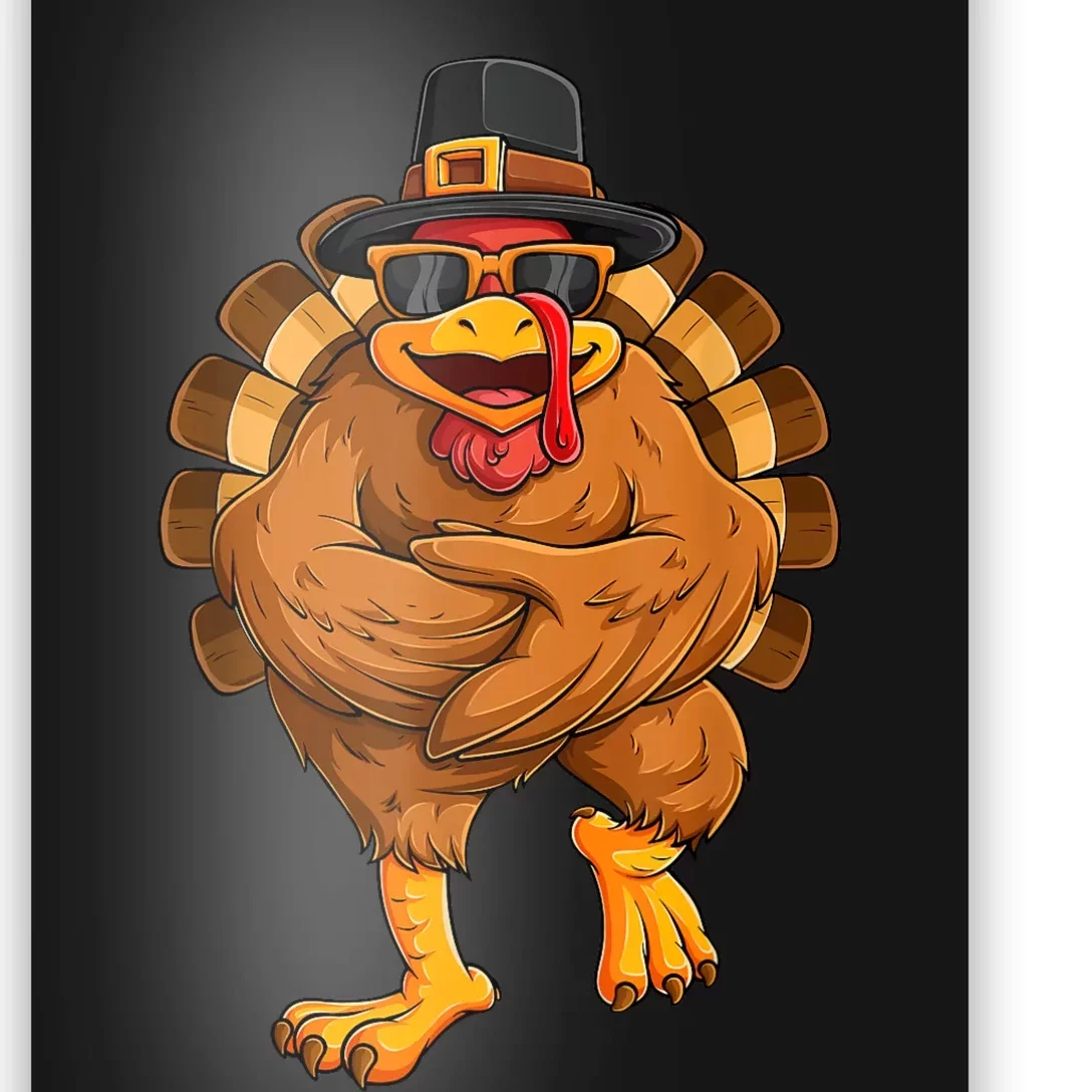 Dancing Turkey Thanksgiving Day Girls Funny Dance Poster