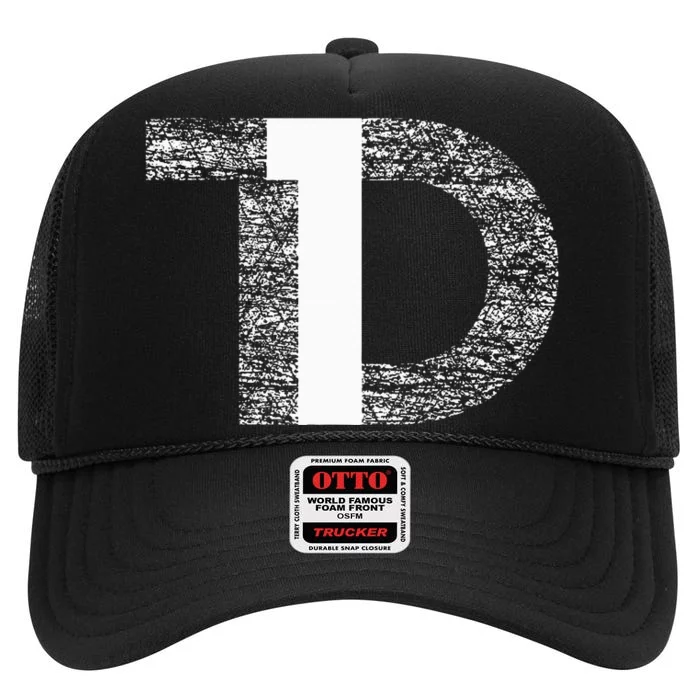 Distressed T1D Type One Diabetes Awareness High Crown Mesh Trucker Hat