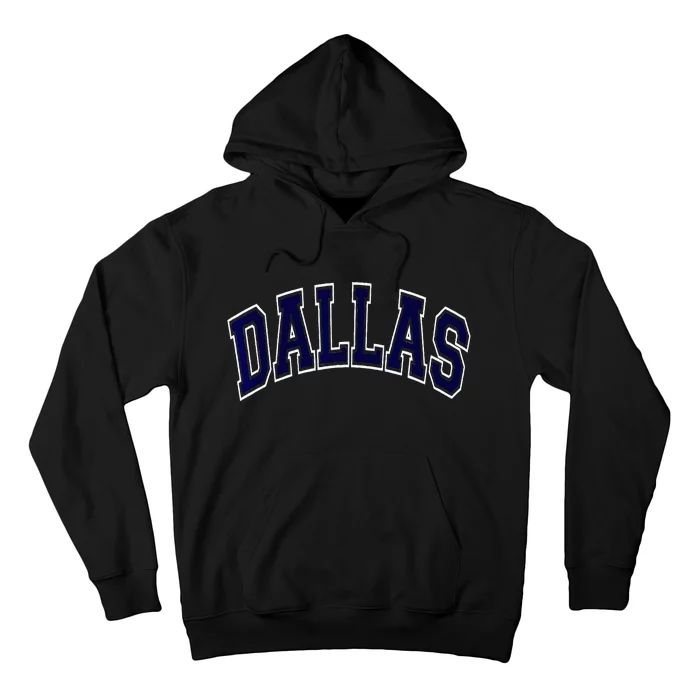 Dallas Texas TX Varsity Style Navy Hoodie