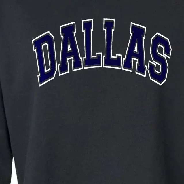 Dallas Texas TX Varsity Style Navy Cropped Pullover Crew