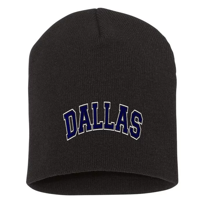 Dallas Texas TX Varsity Style Navy Short Acrylic Beanie