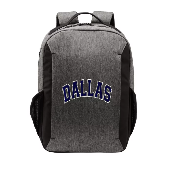 Dallas Texas TX Varsity Style Navy Vector Backpack