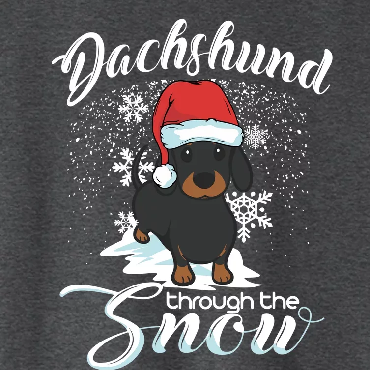 Daschund Through The Snow Dog Lovers Festive Great Gift Women's Crop Top Tee