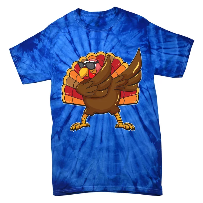 Dabbing Turkey Thanksgiving Cool Gift Tie-Dye T-Shirt