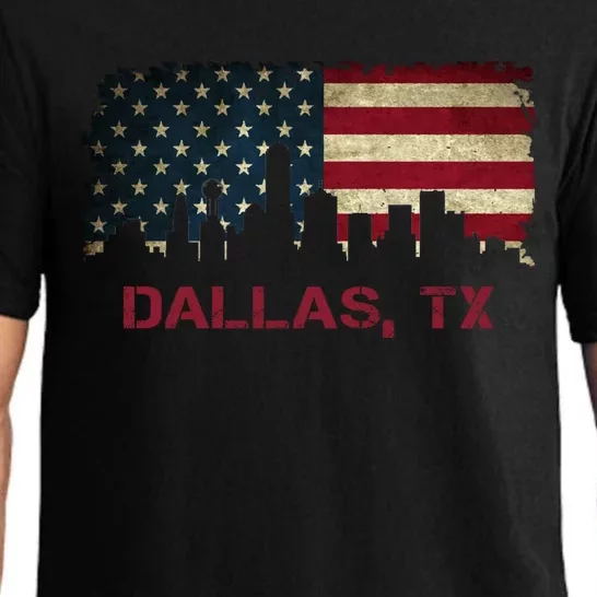 Dallas Tx Texas City Skyline Art Usa Flag American Cute Gift Pajama Set