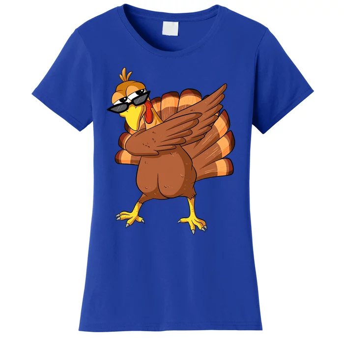 Dabbing Turkey Thanksgiving Day Celebration Pilgrim Turkey Funny Gift Women's T-Shirt