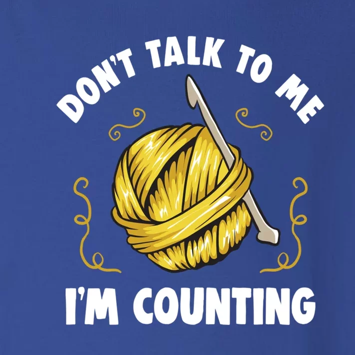 Don't Talk To Me I'm Counting Funny Knitting Crocheting Gift Toddler Long Sleeve Shirt