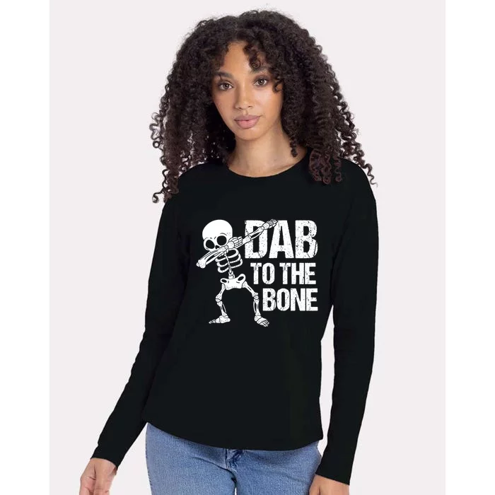 Dab To The Bone Dancing Skeleton Costume Funny Halloween Gift Womens Cotton Relaxed Long Sleeve T-Shirt