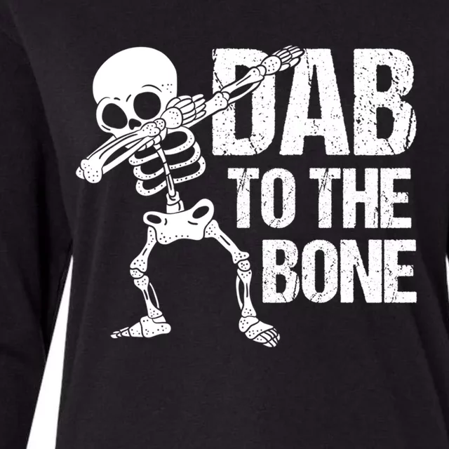 Dab To The Bone Dancing Skeleton Costume Funny Halloween Gift Womens Cotton Relaxed Long Sleeve T-Shirt