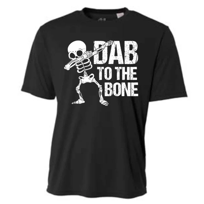 Dab To The Bone Dancing Skeleton Costume Funny Halloween Gift Cooling Performance Crew T-Shirt