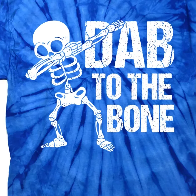 Dab To The Bone Dancing Skeleton Costume Funny Halloween Gift Tie-Dye T-Shirt