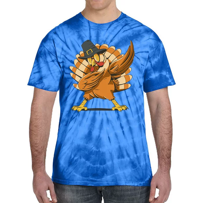 Dabbing Turkey Thanksgiving Dabbing Turkey Funny Gift Tie-Dye T-Shirt