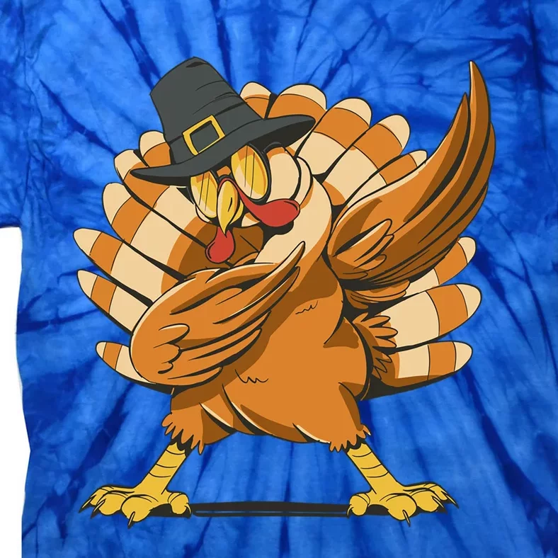 Dabbing Turkey Thanksgiving Dabbing Turkey Funny Gift Tie-Dye T-Shirt