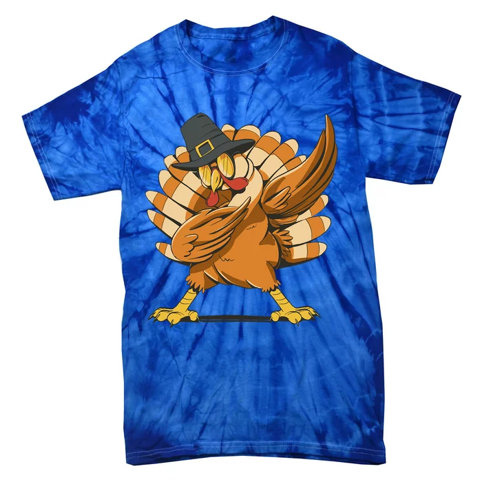 Dabbing Turkey Thanksgiving Dabbing Turkey Funny Gift Tie-Dye T-Shirt