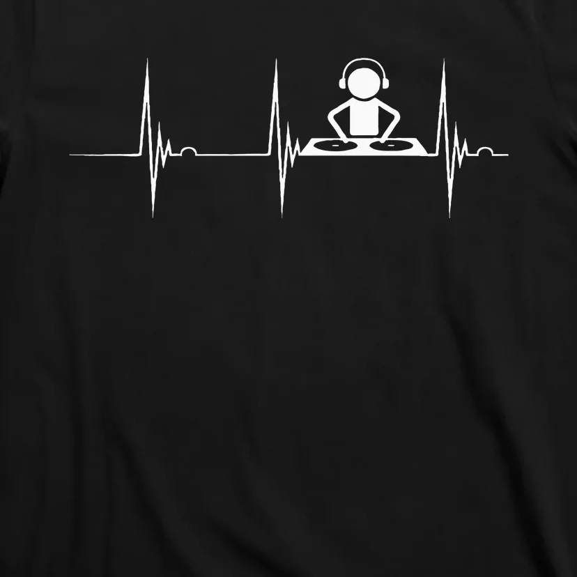 Dj Techno Turntable Dj Heartbeat Ekg Pulse Dance Music T-Shirt