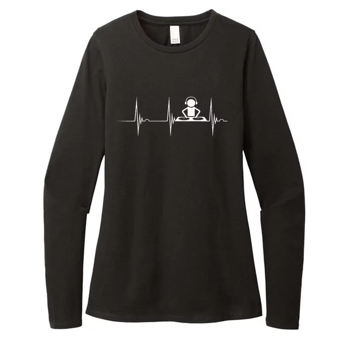 Dj Techno Turntable Dj Heartbeat Ekg Pulse Dance Music Womens CVC Long Sleeve Shirt