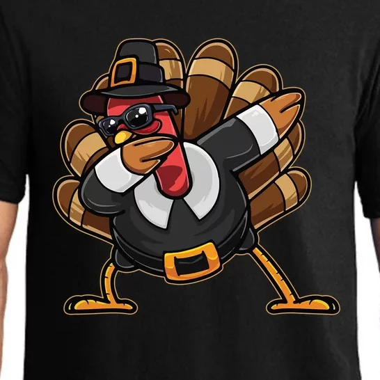 Dabbing Turkey Thanksgiving Day Pilgrim Funny Dab Funny Gift Pajama Set